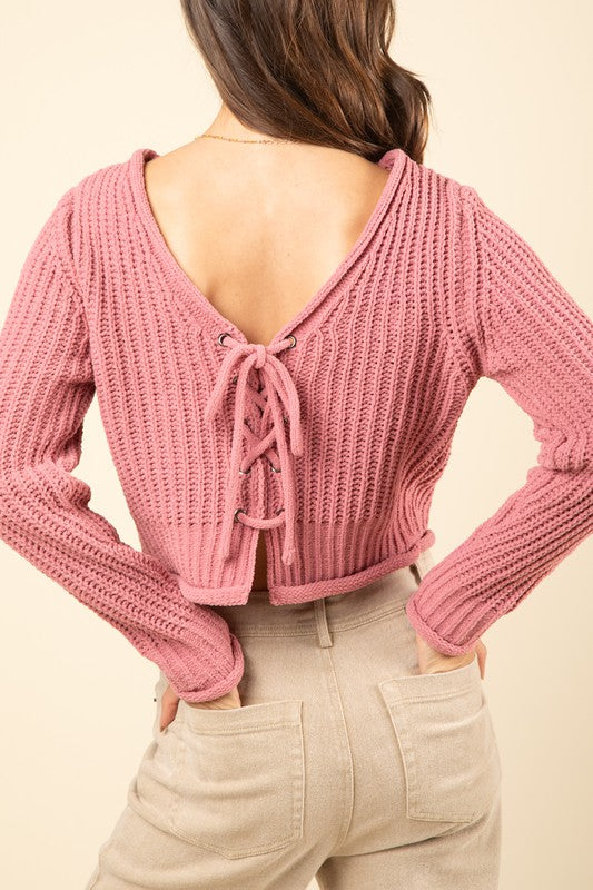 Load image into Gallery viewer, Lacey Sweater Rose
