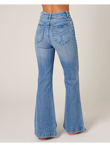 Rolla's Eastcoast Flare  Denim Jeans Organic Vintage Blue Salty