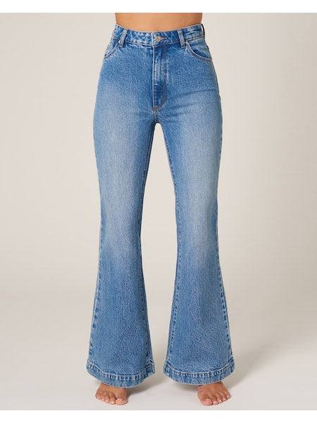Rolla's Eastcoast Flare  Denim Jeans Organic Vintage Blue Salty