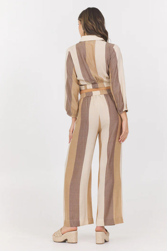 Load image into Gallery viewer, Vintage Havana Stripe Surplice Top Metallic
