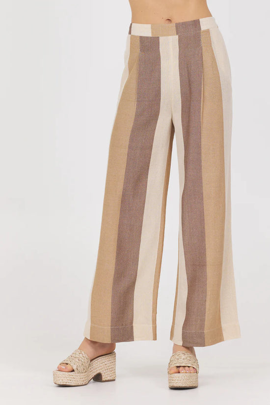 Load image into Gallery viewer, Vintage Havana Cocoa Stripe Metallic Pant
