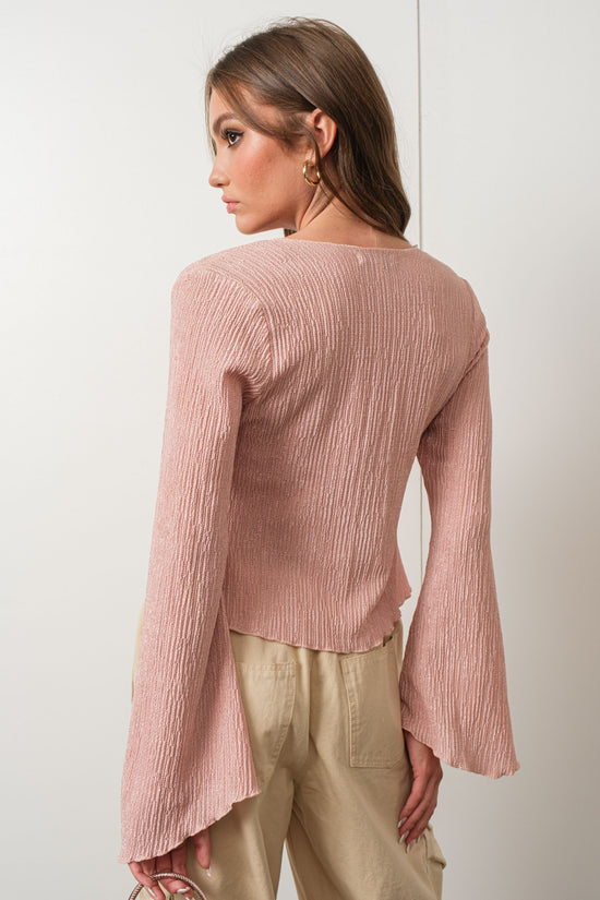 Helena Bell Sleeve Top Pink