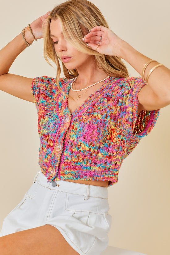 Colorful Crop Sweater