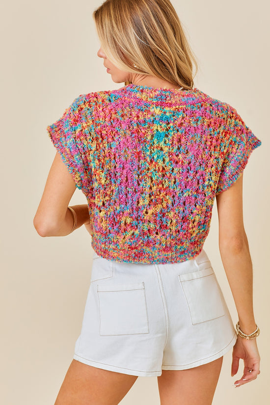 Colorful Crop Sweater