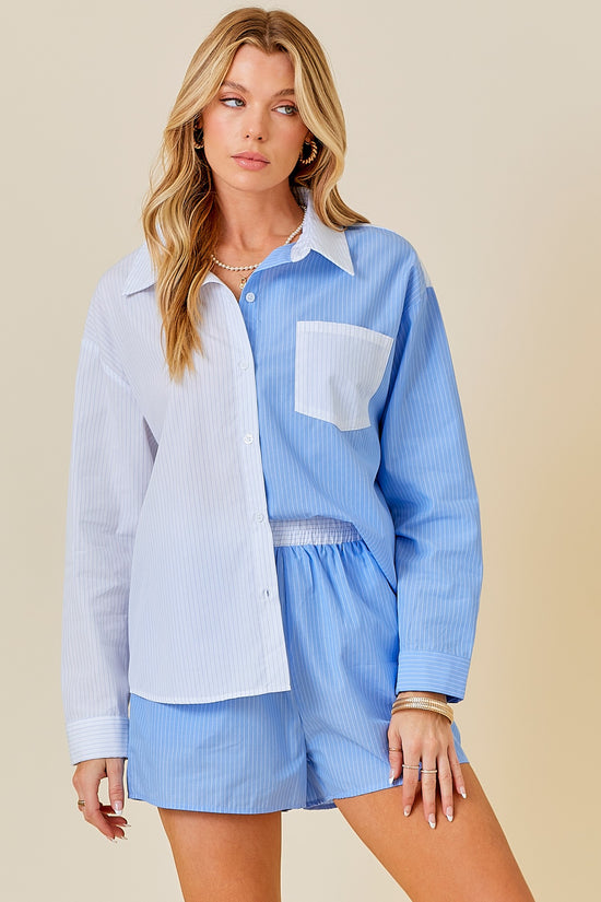 Mable Contrast Buttondown Top