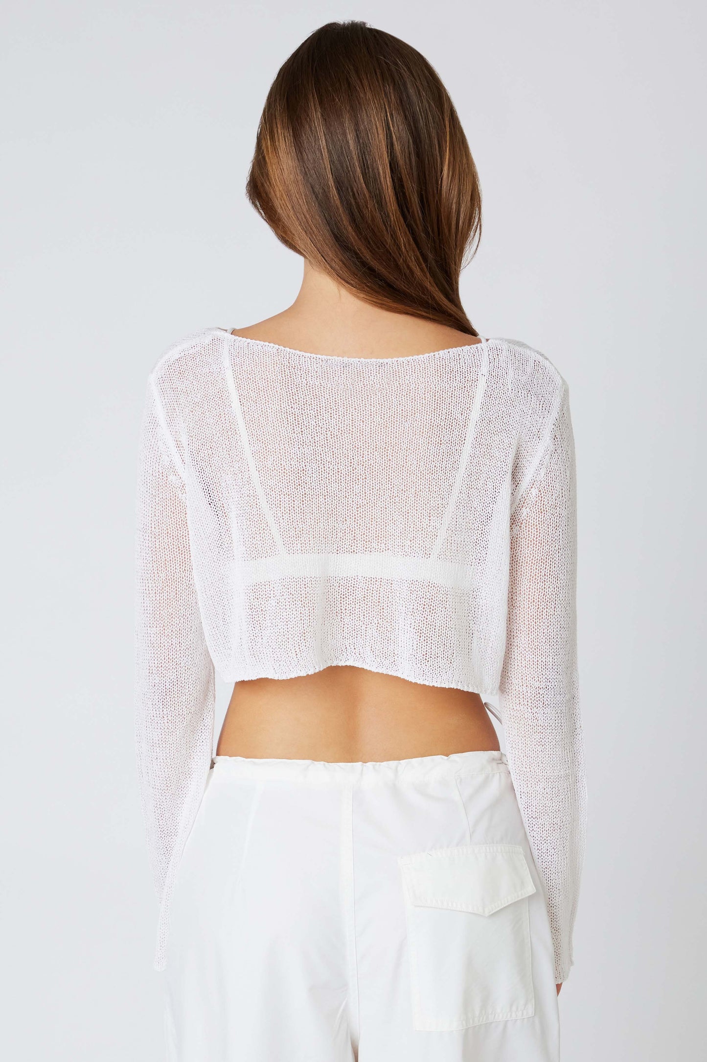 Torre L/S Crochet Top White