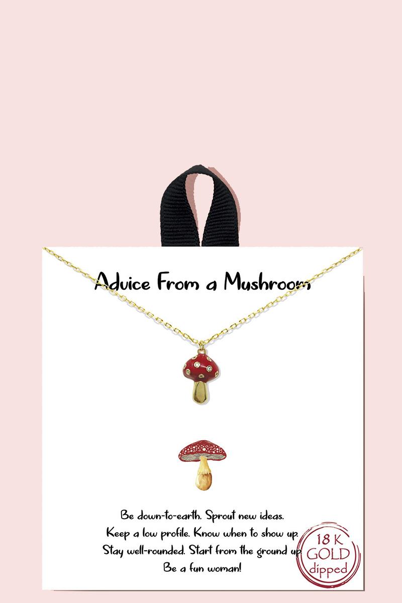 Advice From A Mushroom Gold Necklace