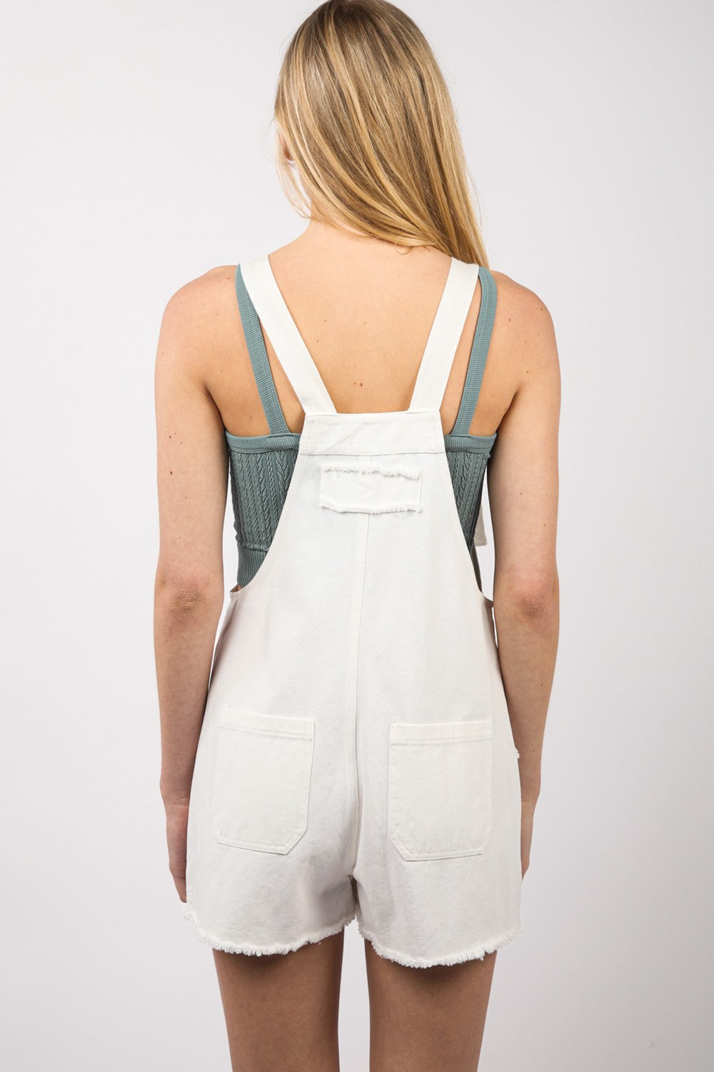 Belinda Short Overalls White