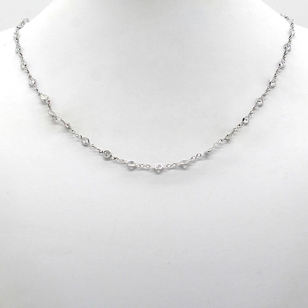 Silver Round Bezel Necklace