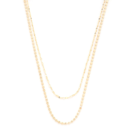 2 Layer Sodajo Round Links Gold Necklace
