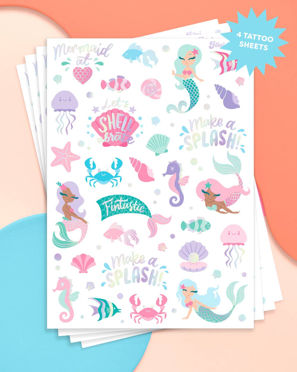 Under the Sea 112 Temporary Tattoos | Mermaid, Ocean, Bday