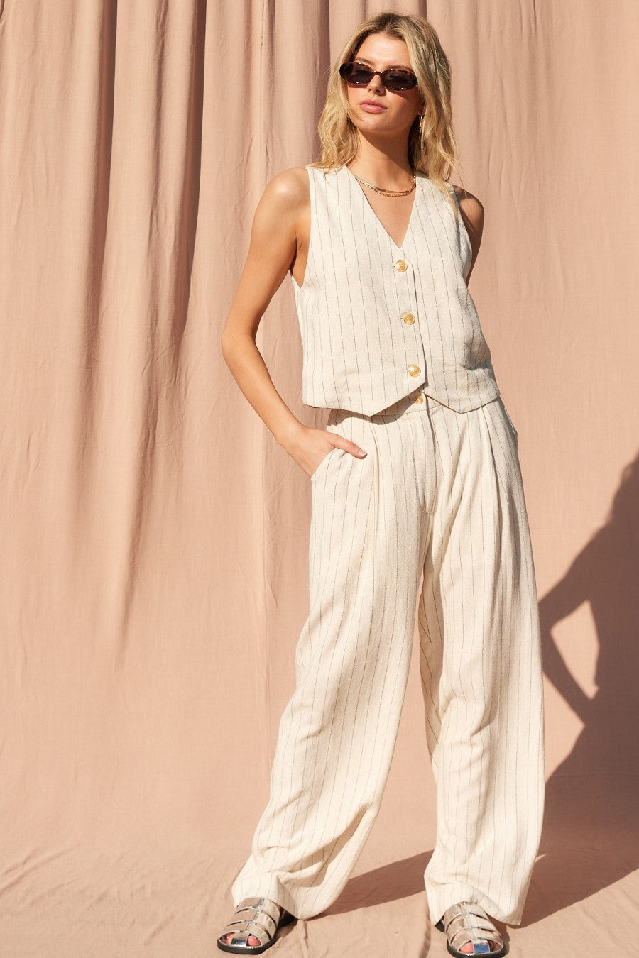 Marina Linen Vest & Pant Set