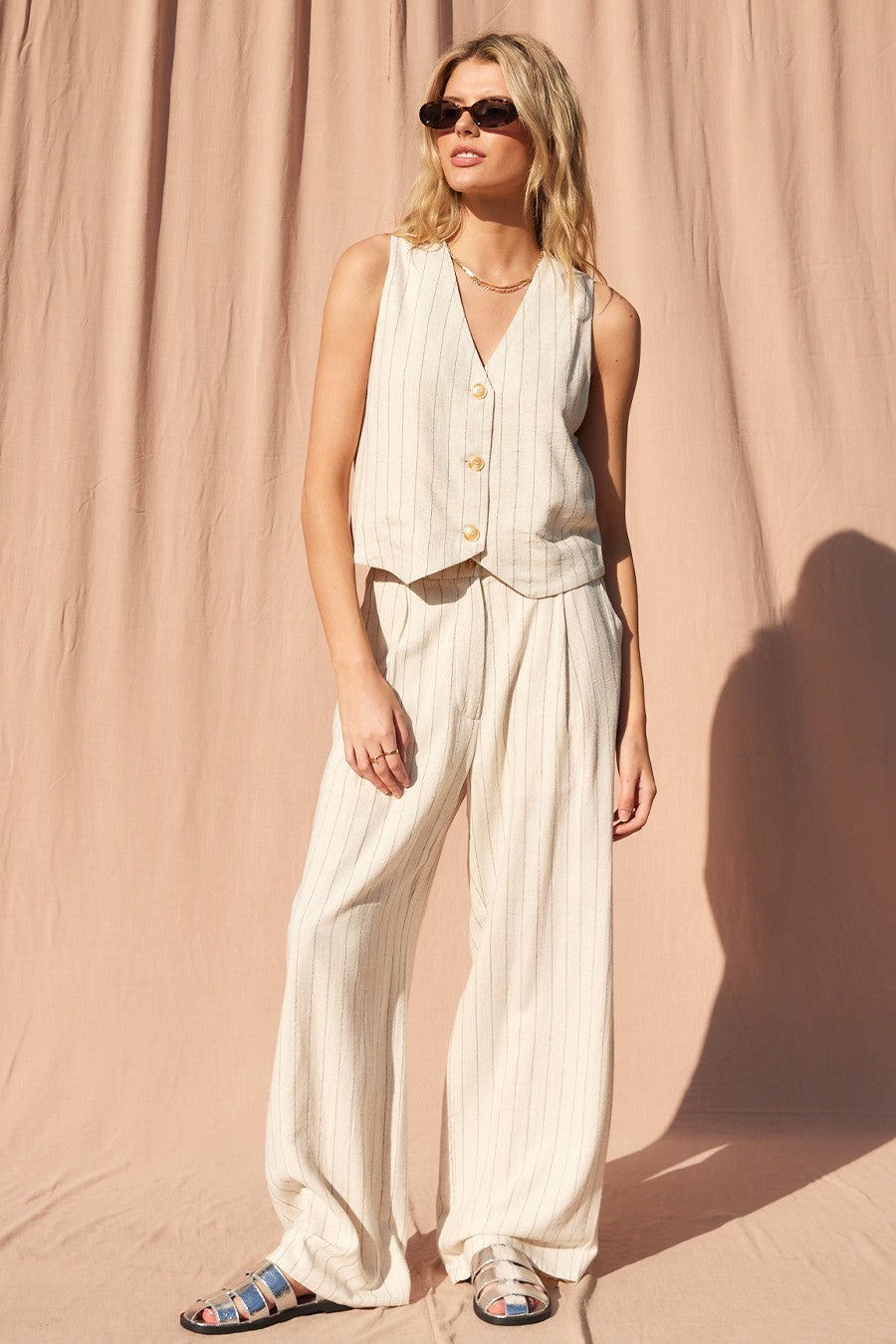Marina Linen Vest & Pant Set