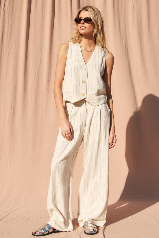 Load image into Gallery viewer, Marina Linen Vest &amp;amp; Pant Set
