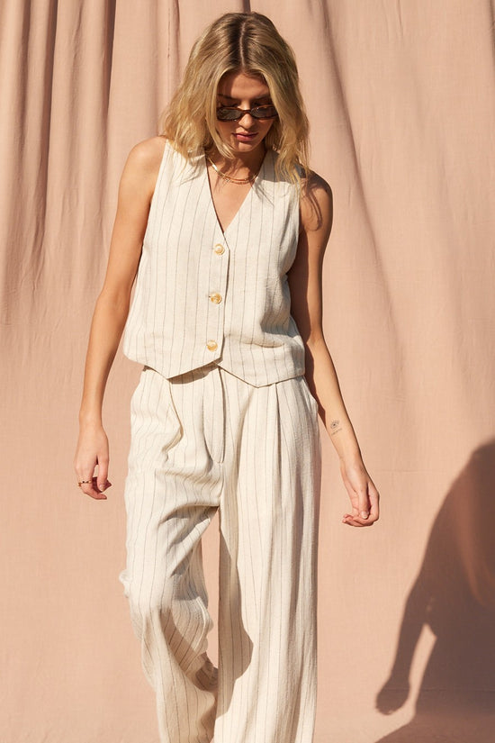 Load image into Gallery viewer, Marina Linen Vest &amp;amp; Pant Set
