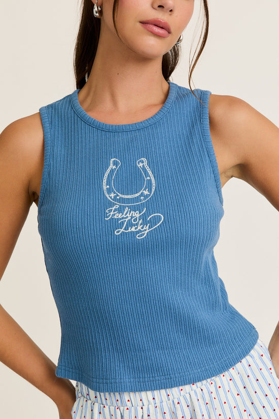 Load image into Gallery viewer, Feeling Lucky Ribbed Tank
