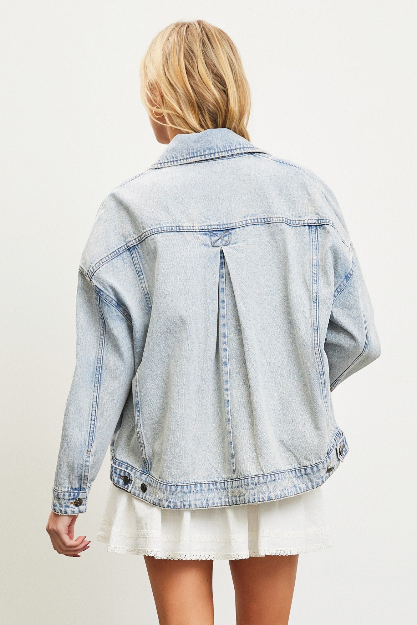 Sanford Back Pleated Jacket Light Denim