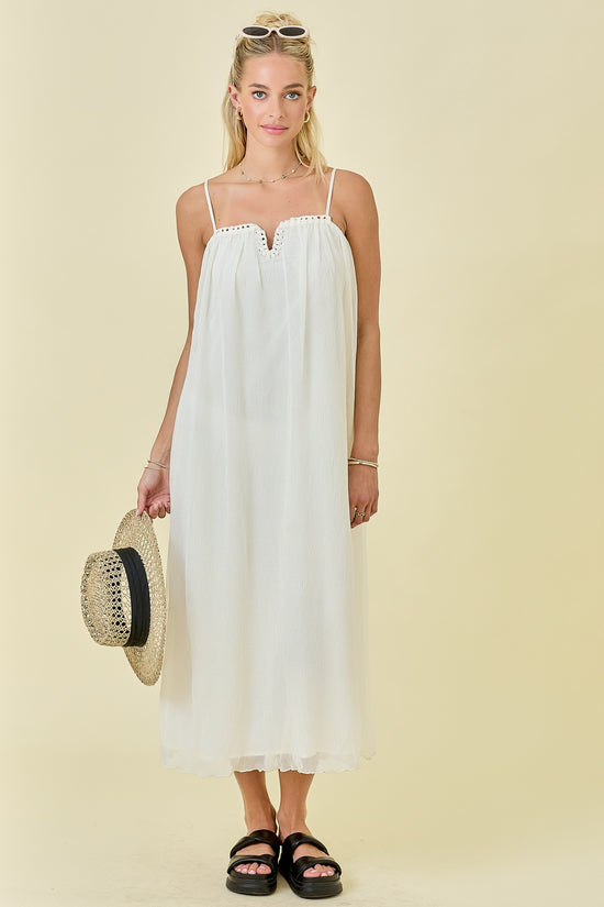 Justina Chiffon Midi Dress Ivory