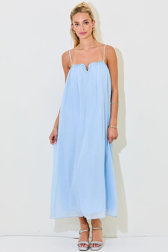 Justina Chiffon Midi Dress Blue