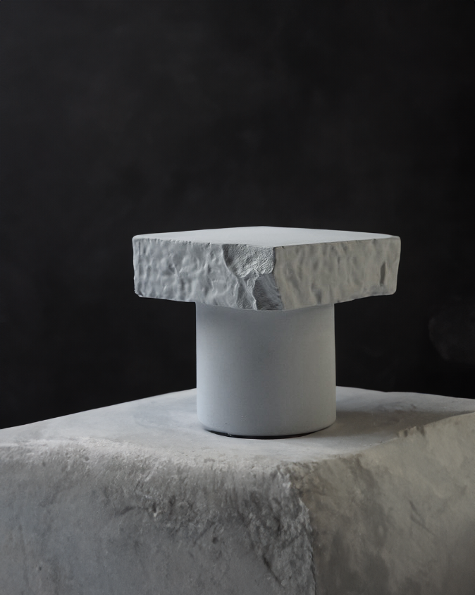 Chiseled Look Cement Display Pillar