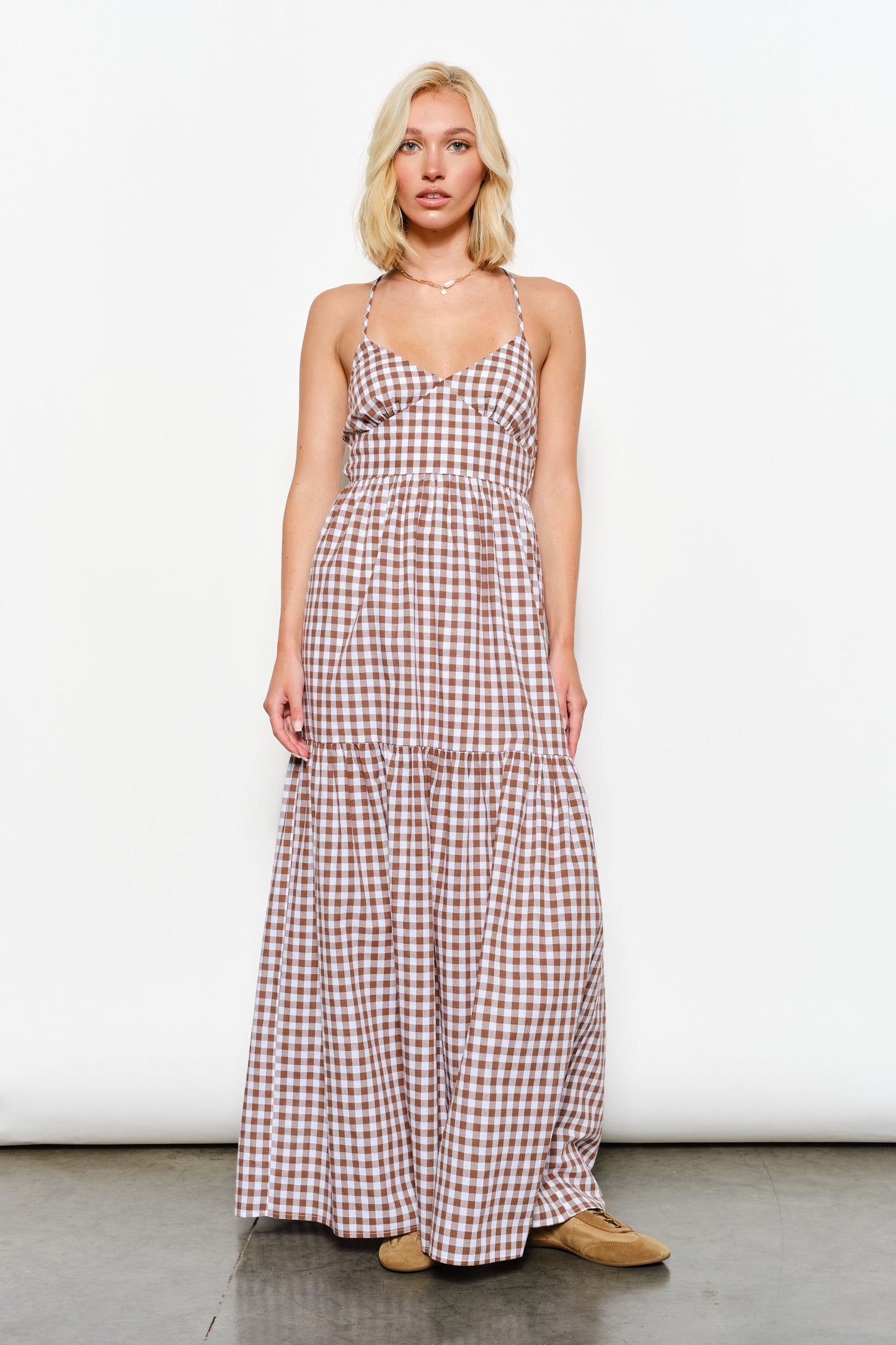 heidi maxi dress Heidi Long Sleeve Belted Blockprint Maxi Dress