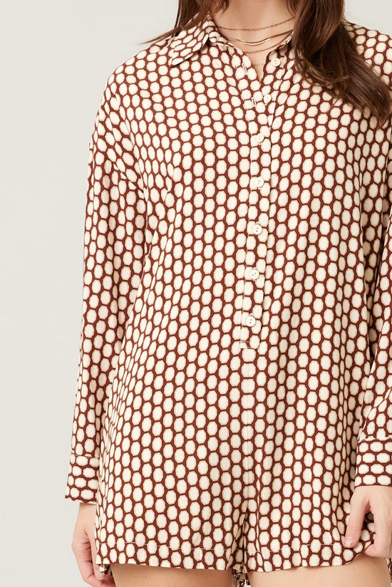 Long Island Romper Geo Print