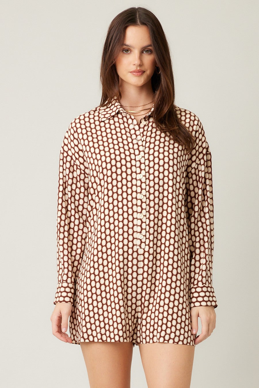 Long Island Romper Geo Print