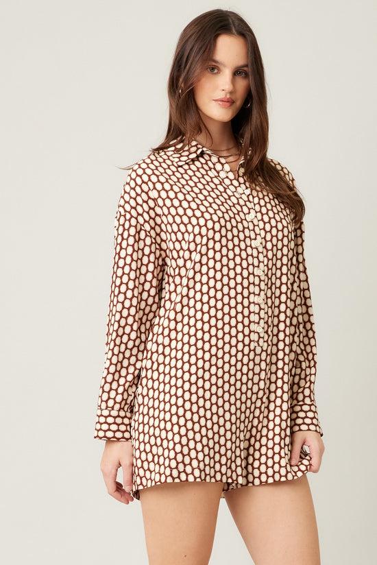 Long Island Romper Geo Print