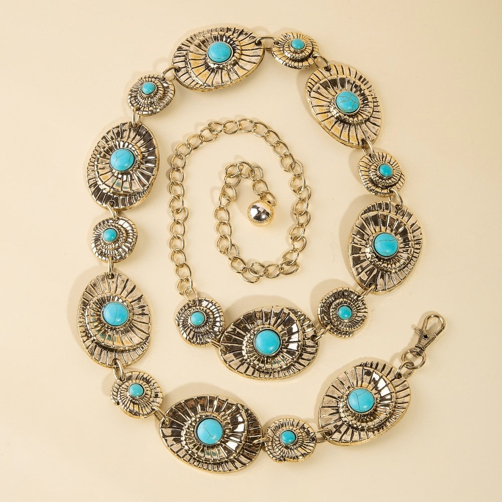 Spiral Concha Chain Belt Gold