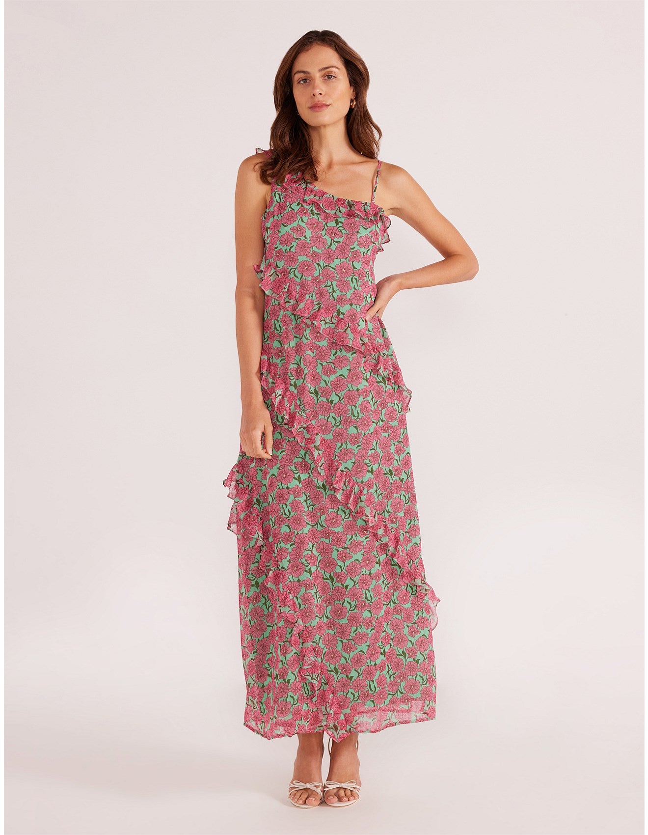 minkpink one shoulder dress Mink Pink Grace One Shouldered Dress Carnation-Ditsy Extra small