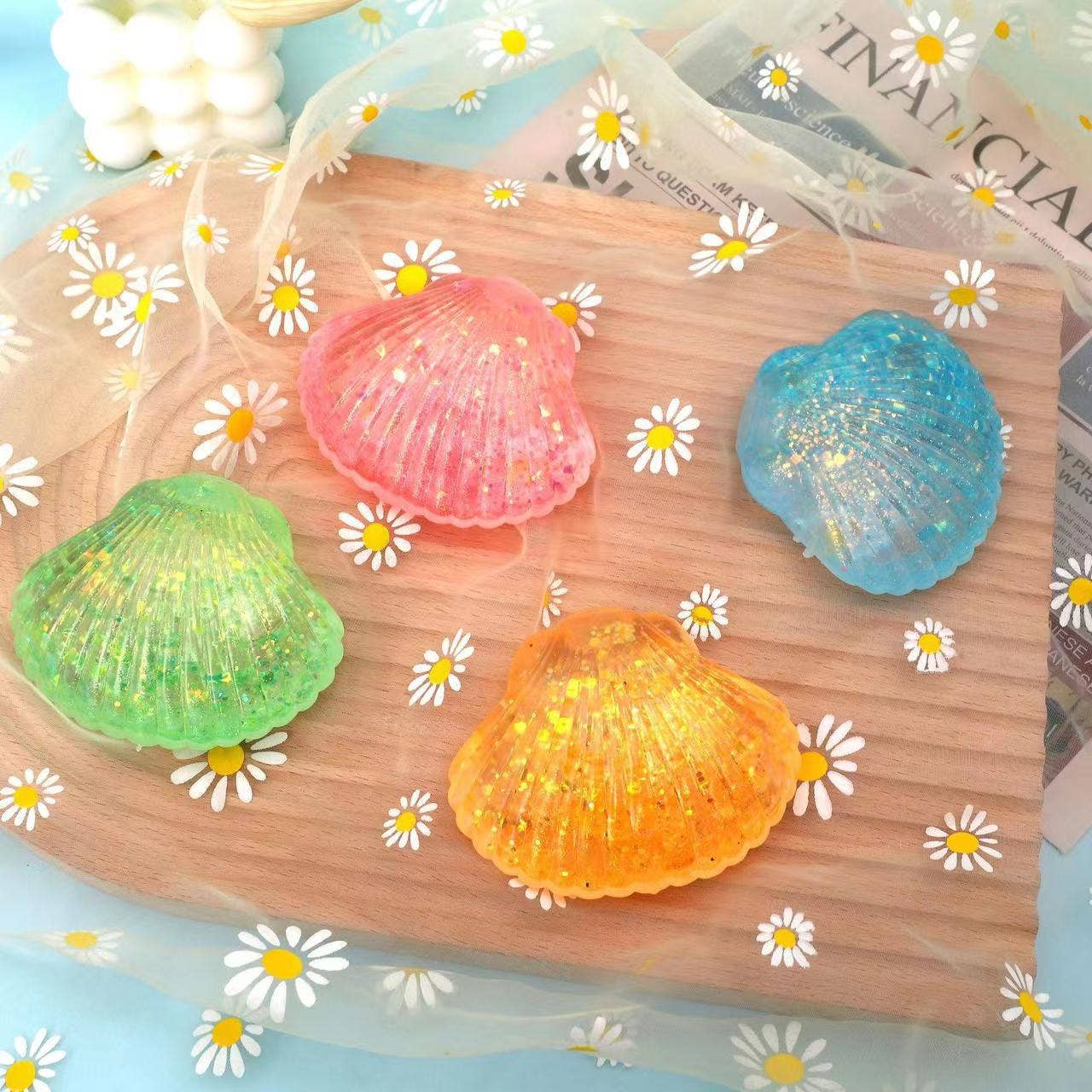 Glitter Seashell Squishy Toy