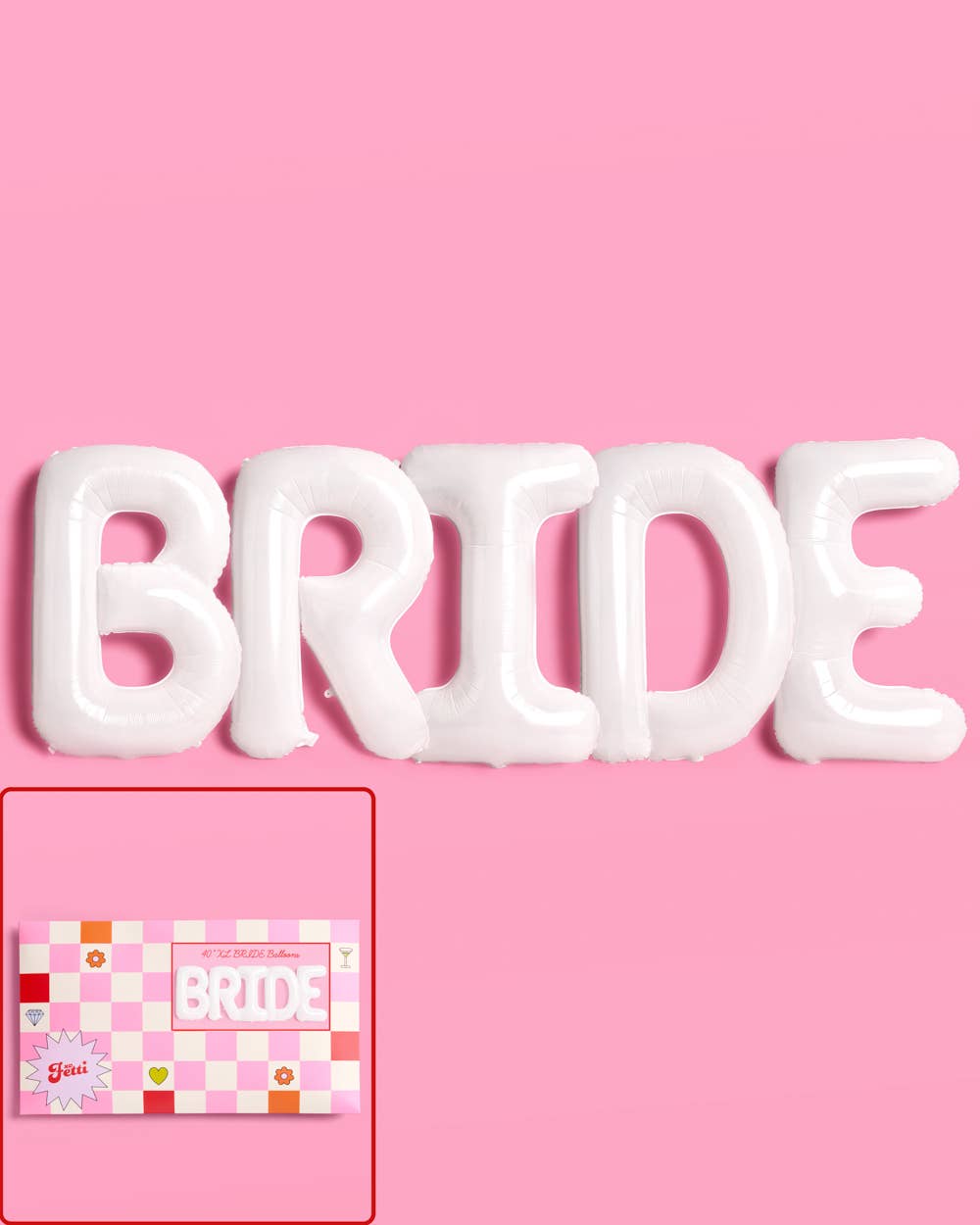 White Jumbo BRIDE Balloons 40 Inch | Bridal Shower Bach