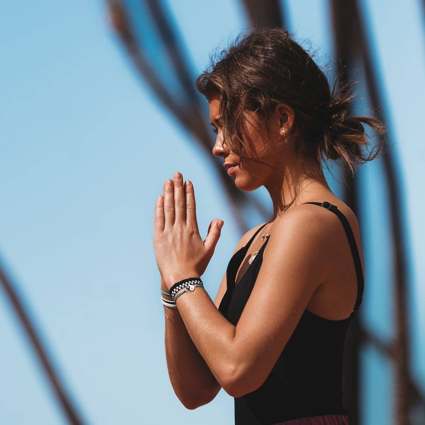 K'lani "Balance" Black & White Yin Yang Hair Tie Bracelets