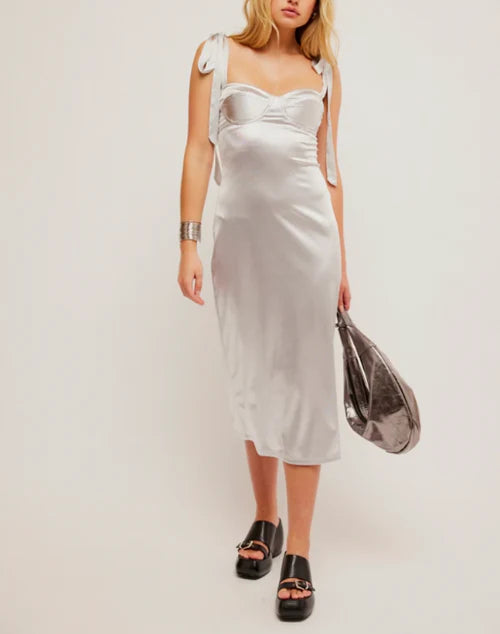 Free People Casino Got Glam Silver Dress