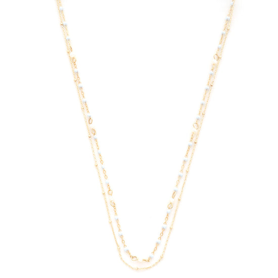 Dainty 2 Layered Necklace Blue