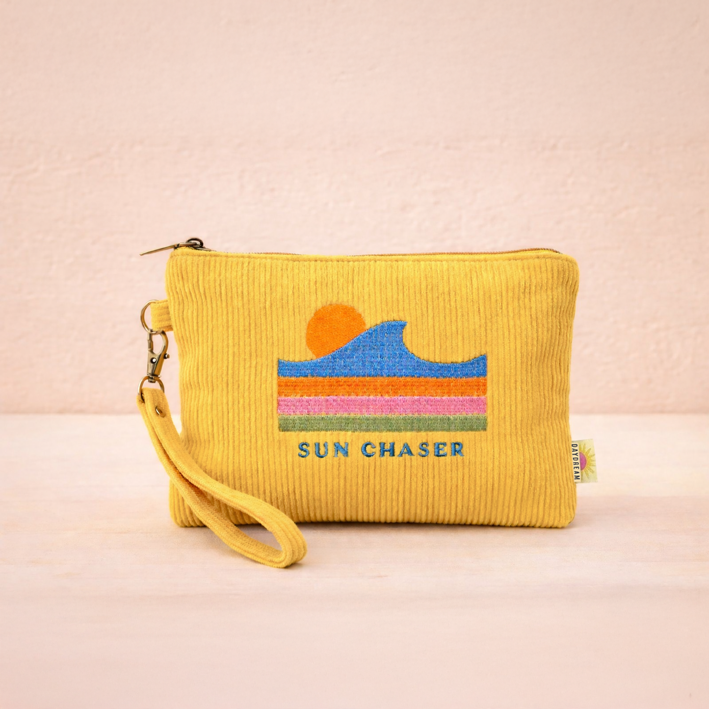 Sun Chaserr Corduroy wristlet 7" Zip pouch