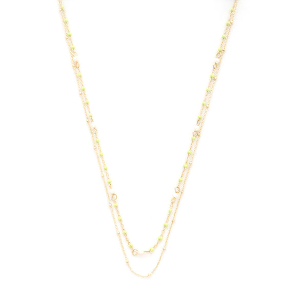 Dainty 2 Layered Necklace Mint
