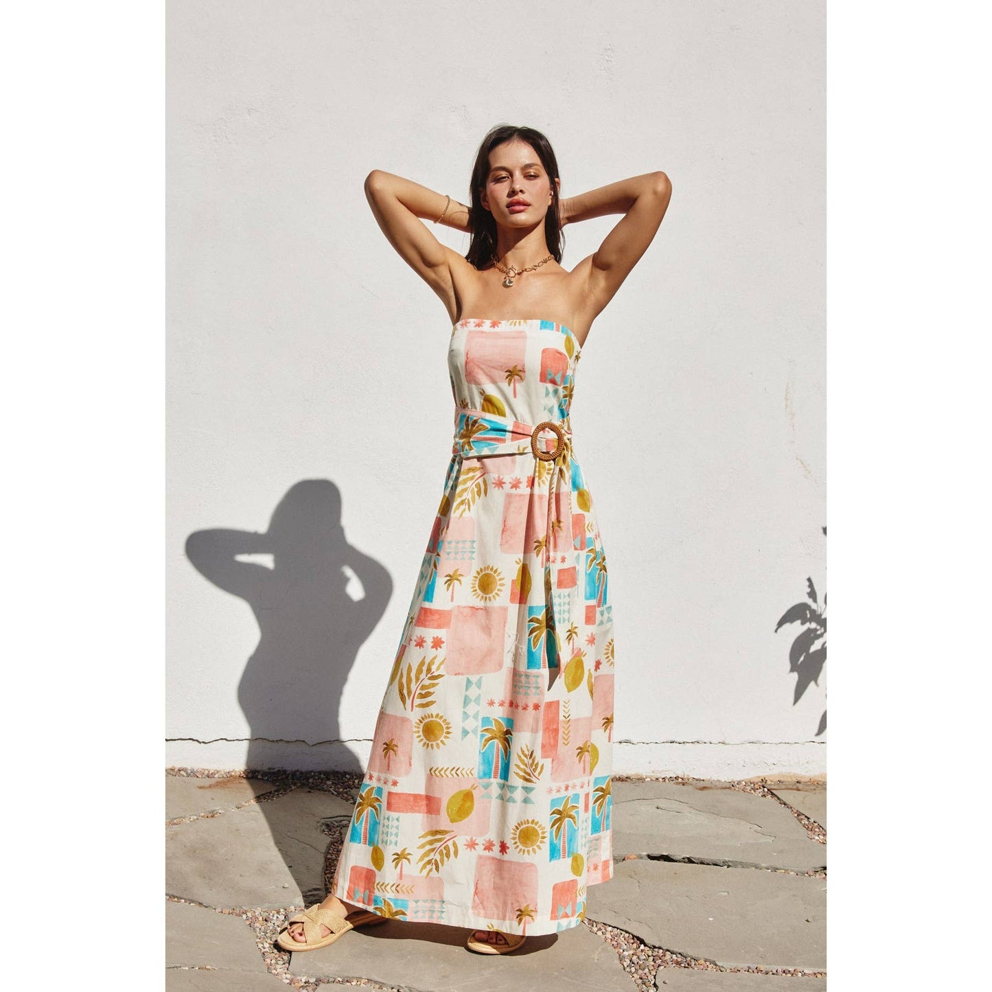 Amalfi Coast Strapless Maxi Dress L Amalfi Coast Strapless Maxi Dress L