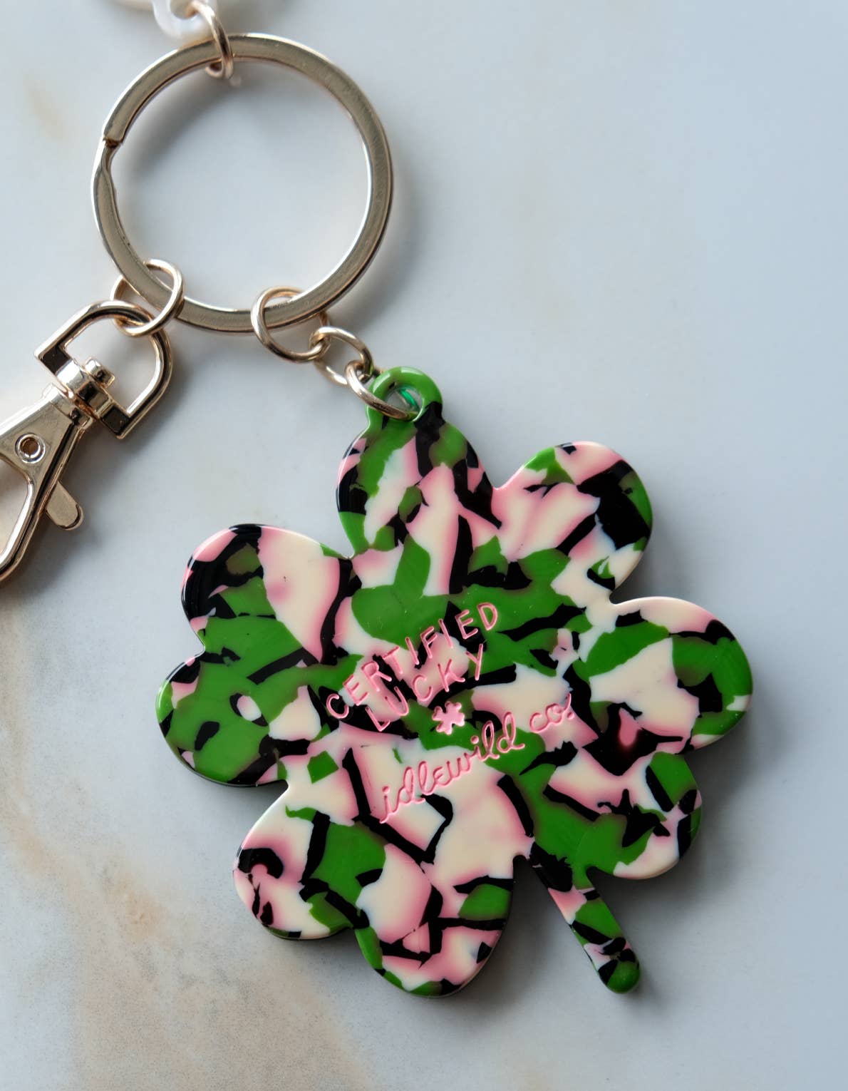 Lucky Bag Charm/Keychain Four Leaf Clover