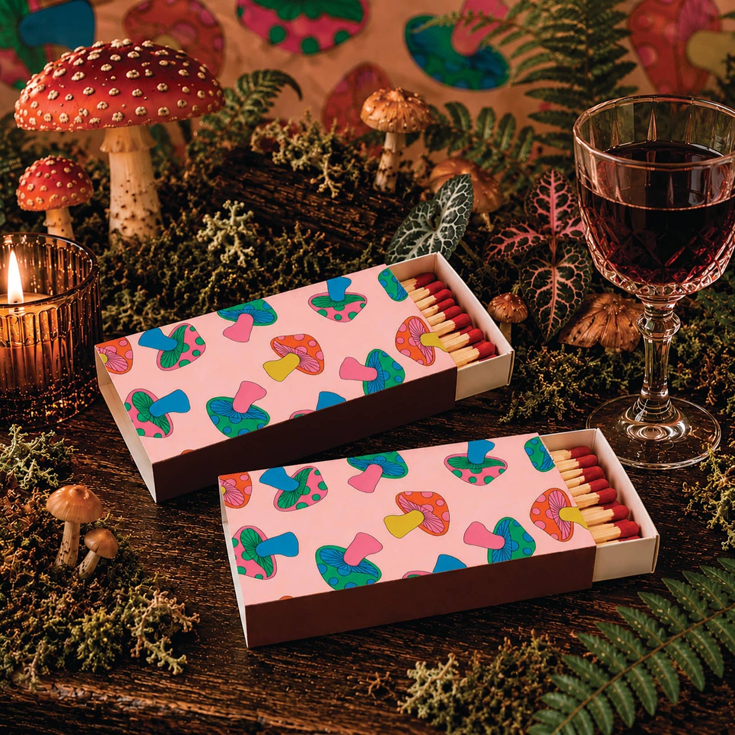Mushroom Matchbox | Colorful Box Matches | Groovy Gift