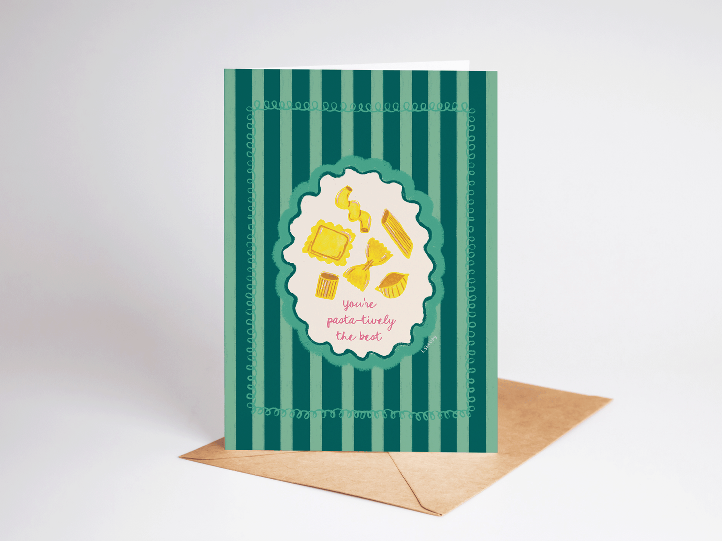 Pasta-tively The Best Thank You Love BFFs Card