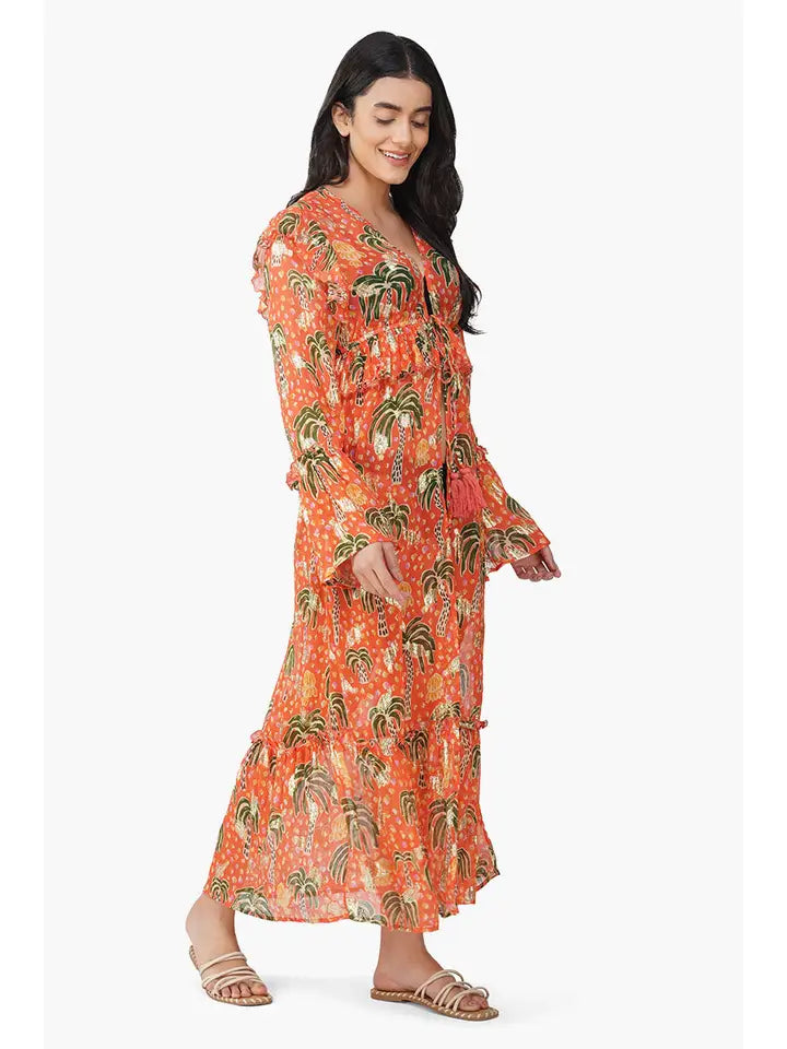 America & Beyond Coral Farm Lurex Cover Up