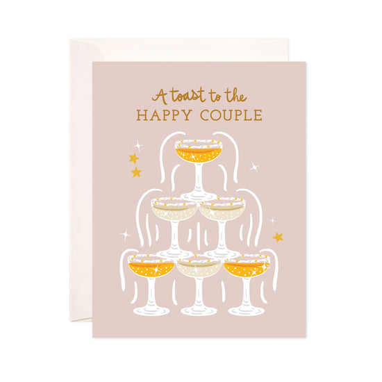 Happy Couple Toast Wedding Card