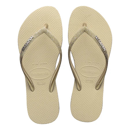 Havaianas Slim Sparkle Flip Flops Sand Grey