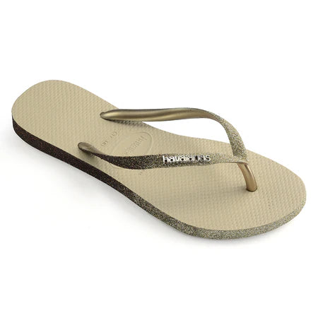 Havaianas Slim Sparkle Flip Flops Sand Grey