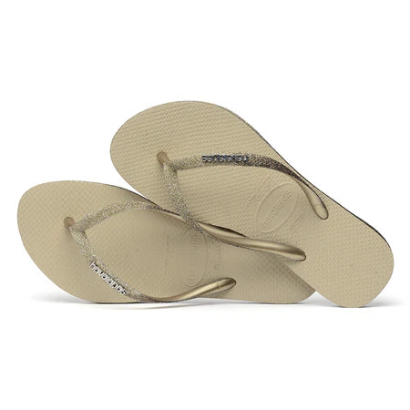 Havaianas Slim Sparkle Flip Flops Sand Grey