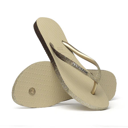 Havaianas Slim Sparkle Flip Flops Sand Grey