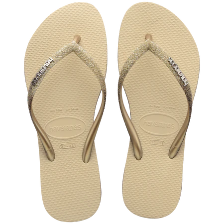 Havaianas Slim Sparkle Flip Flops Sand Grey