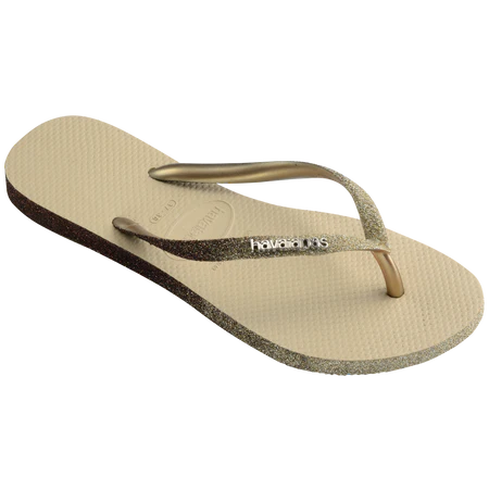 Havaianas Slim Sparkle Flip Flops Sand Grey