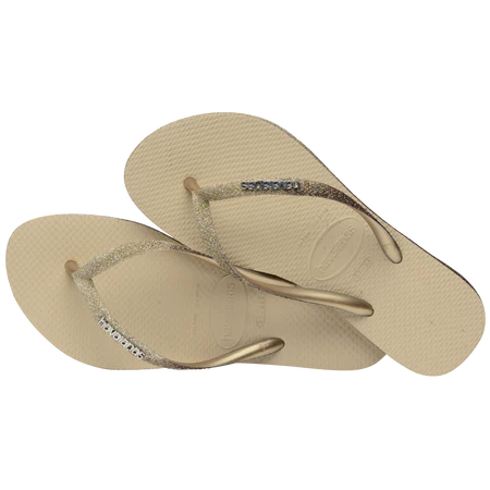 Havaianas Slim Sparkle Flip Flops Sand Grey